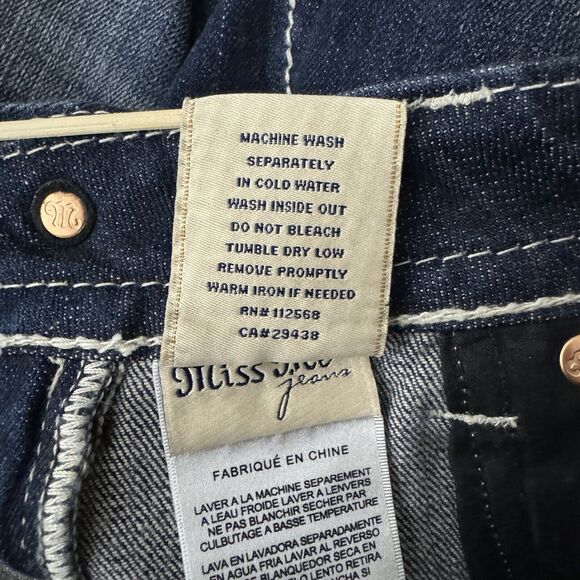 Miss Me Jeans Womens 2 26" Blue Easy Cropped JE5769EC2 Dark Wash Fading Casual - Picture 9 of 9